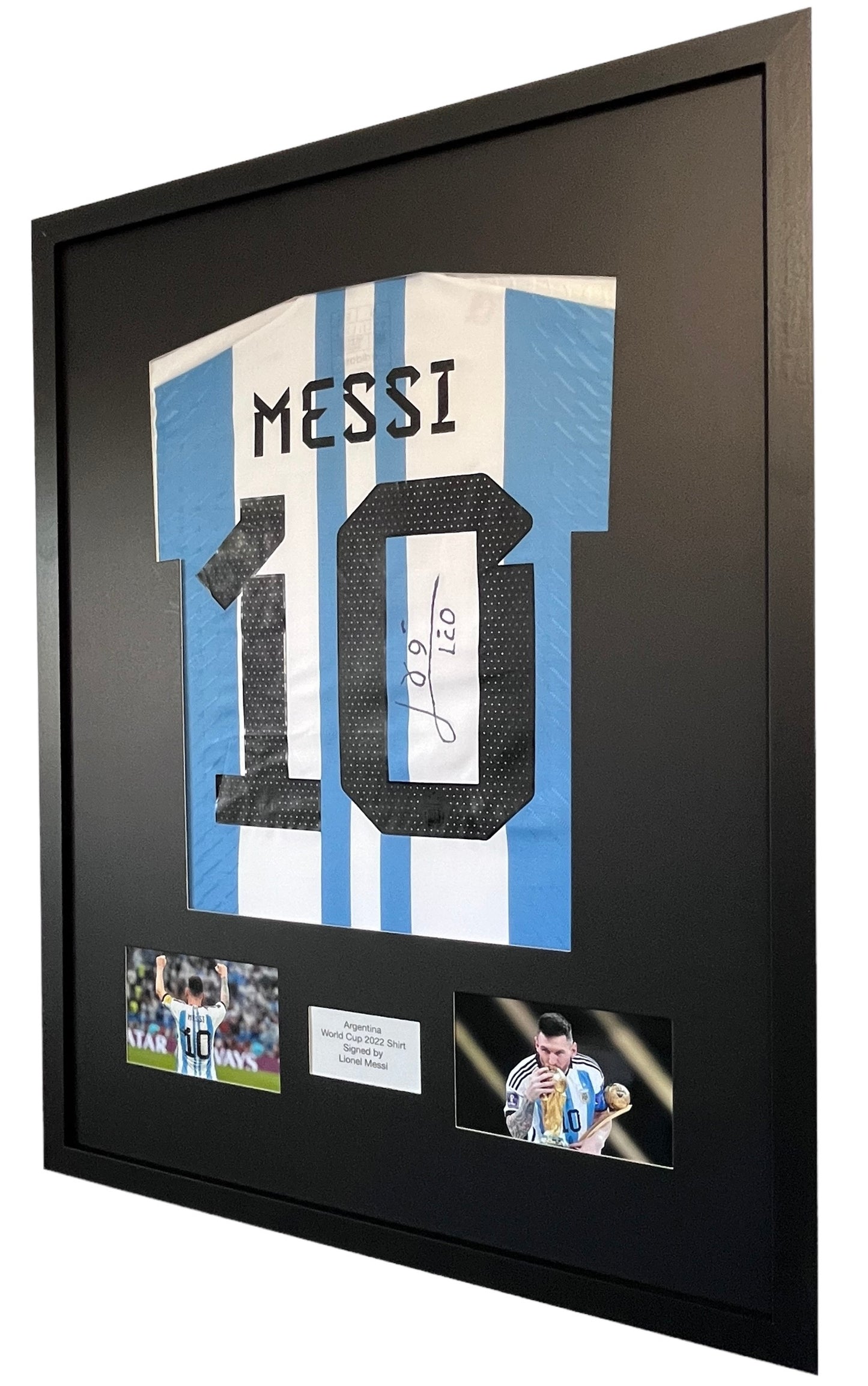 Lionel Messi Signed Argentina World Cup 2022 Framed Shirt